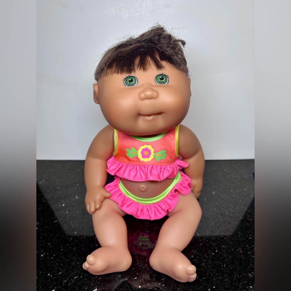Vintage 1988 Cabbage Patch Kids with pink two piece outfit Doll with Green
